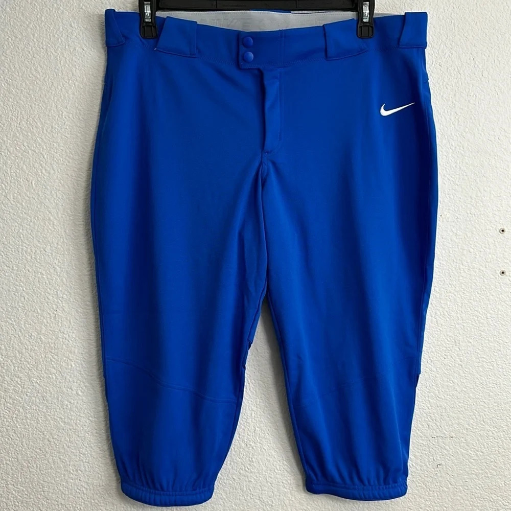 NEW Nike Team Softball Blue Pants Cropped Sports Baseball Womens‎ XL
